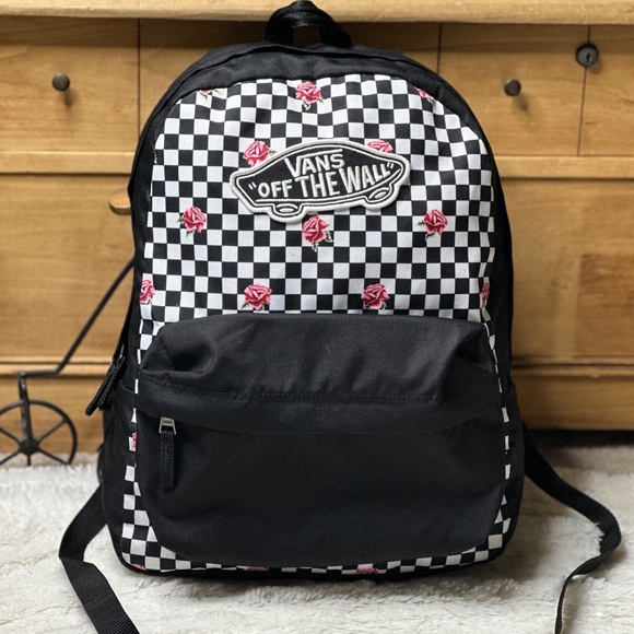 Vans Bags Vans Off The Wall Realm Rose Checkerboard Backpack Poshmark